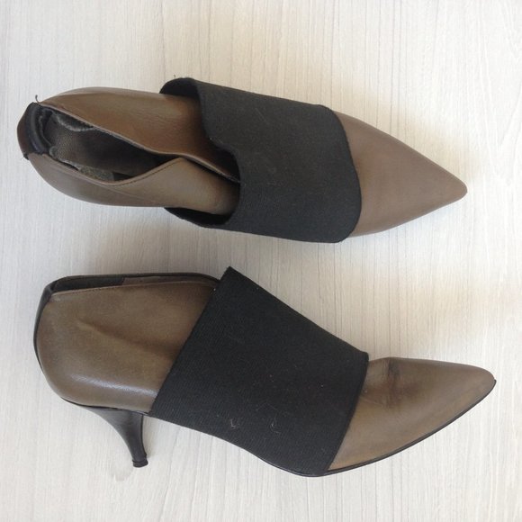 VINTAGE Sacha Too - Brown Leather High Heels - Picture 1 of 12